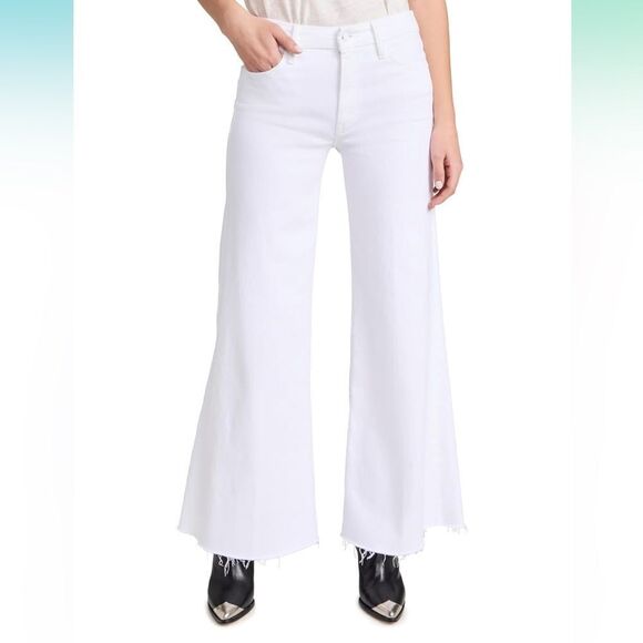NWT MOTHER Women's The Roller Fray Jeans white size 31 - Picture 1 of 16